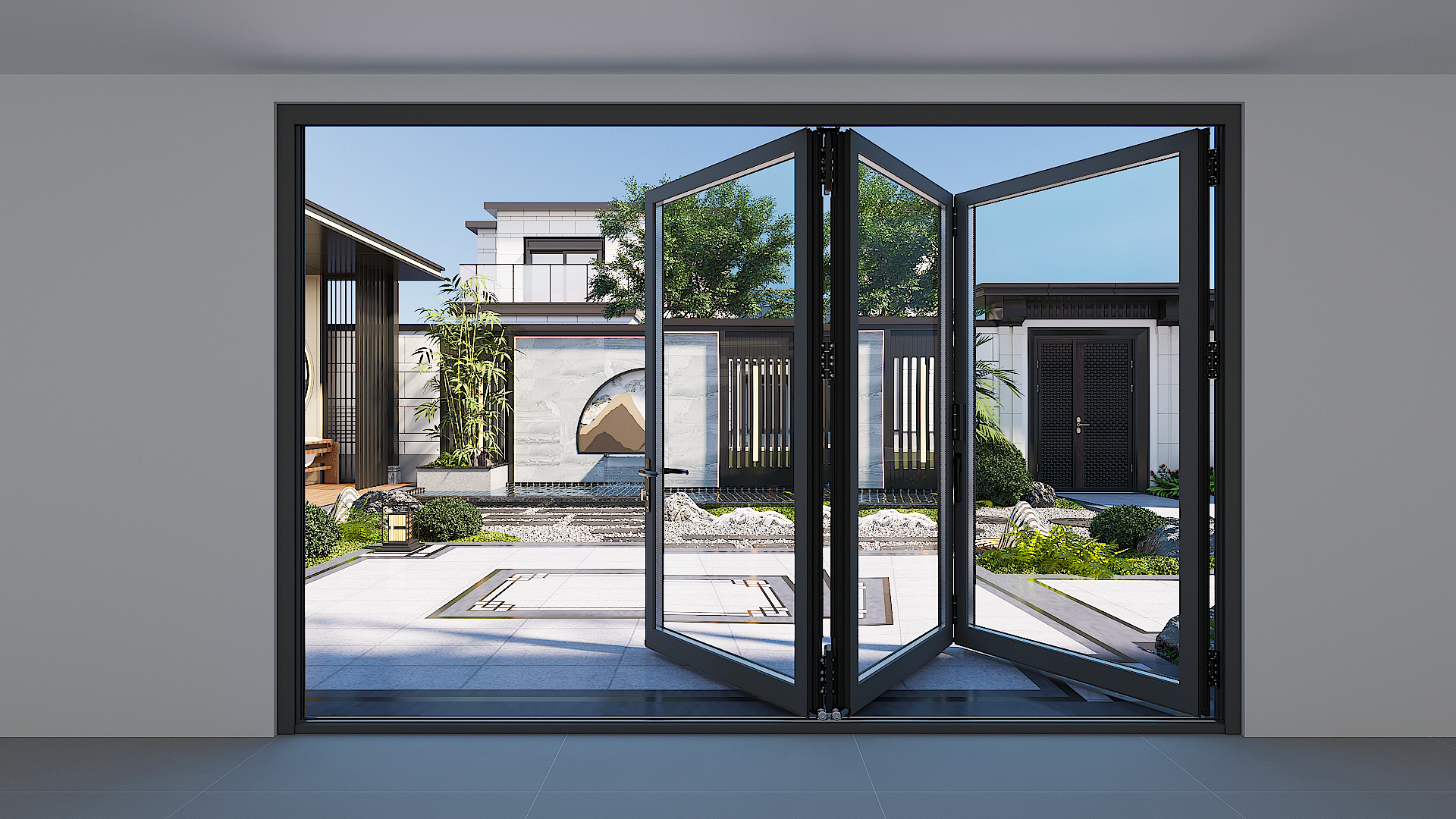 Teza 88 Series Bi-fold Door 3L- Half Open