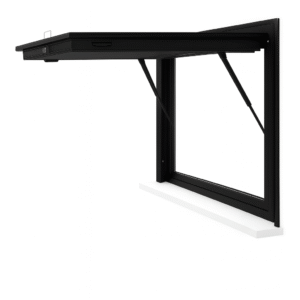 Teza 65 Series Hydraulic Window Without Bottom Frame- Black - Open