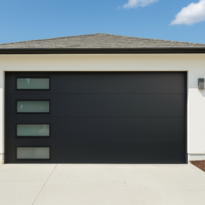 Aluminum with Glass Lites Garage Door - Black