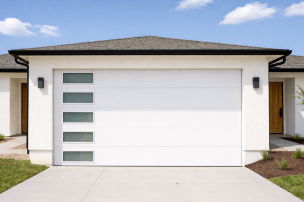 Aluminum with Glass Lites Garage Door - White