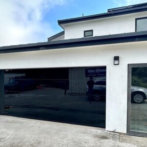 TEZA Aluminum Garage Door With Black Glass