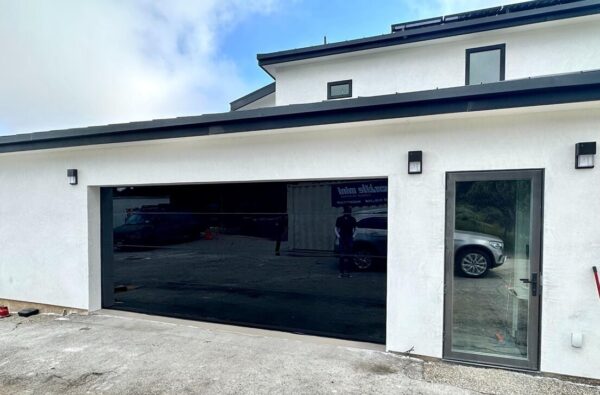 TEZA Aluminum Garage Door With Black Glass