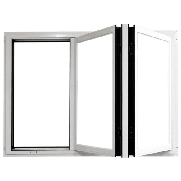 (60 x 36) 65 BI-FOLD WINDOWS - 2R - WHITE WITHOUT SCREEN