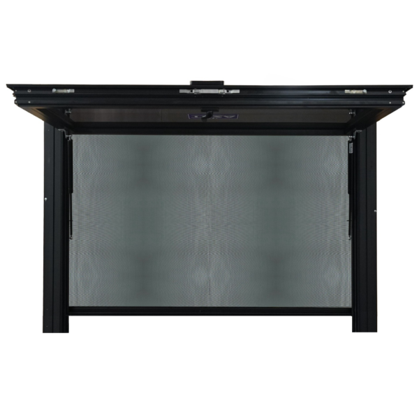 65 Series Hydraulic Awning Window Without Bottom Frame Open - Front View - Black