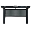65 Series Hydraulic Awning Window Without Bottom Frame Open - Front View Screen Half Down - Black