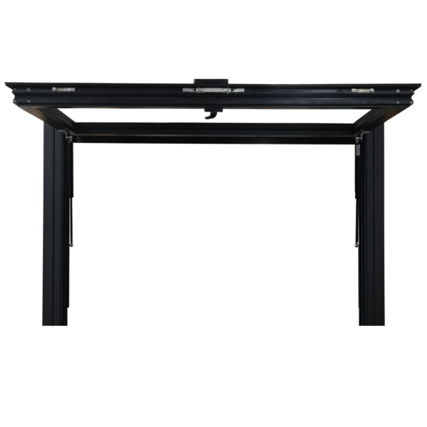 65 Series Hydraulic Awning Window Without Bottom Frame Open - Front View - Black