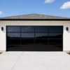 Framed Glass Garage Door - Black Glass 192 x 84 - 16 Lites