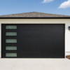 Aluminum with Glass Lites Garage Door - Black