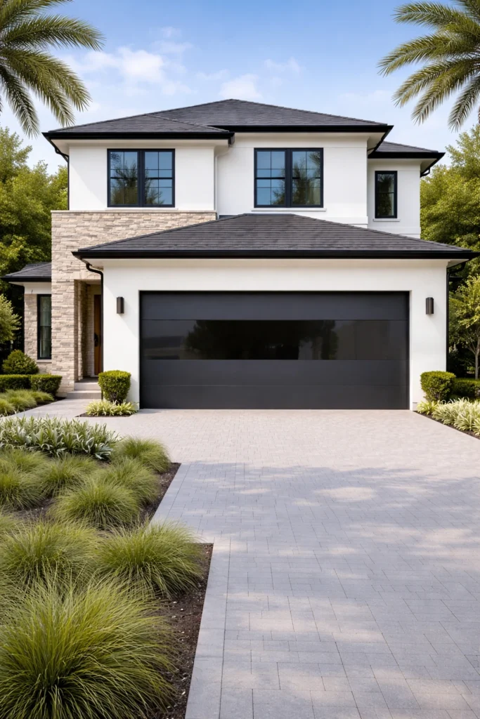Glass Garage Door On House
