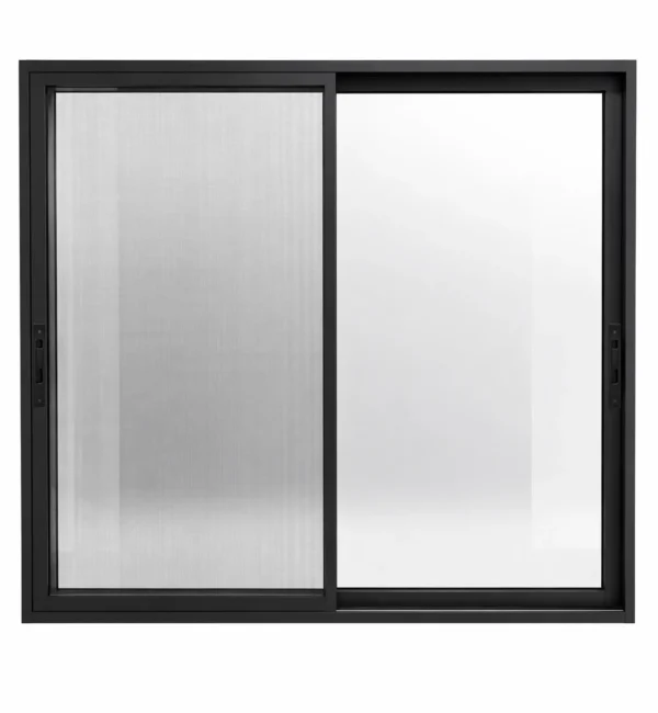 156 Series Sliding Door - Closed With Screen Left - Black