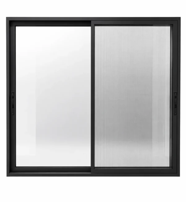 156 Series Sliding Door - Closed With Screen Right - Black