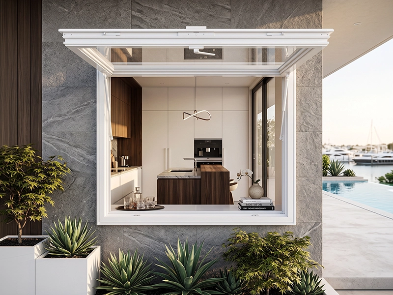 TEZA 65 Series Aluminum Hydraulic Window With Bottom Frame