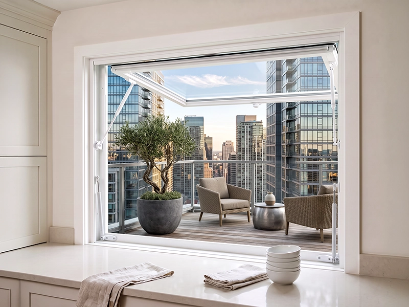 TEZA 65 Series Aluminum Hydraulic Window With Bottom Frame