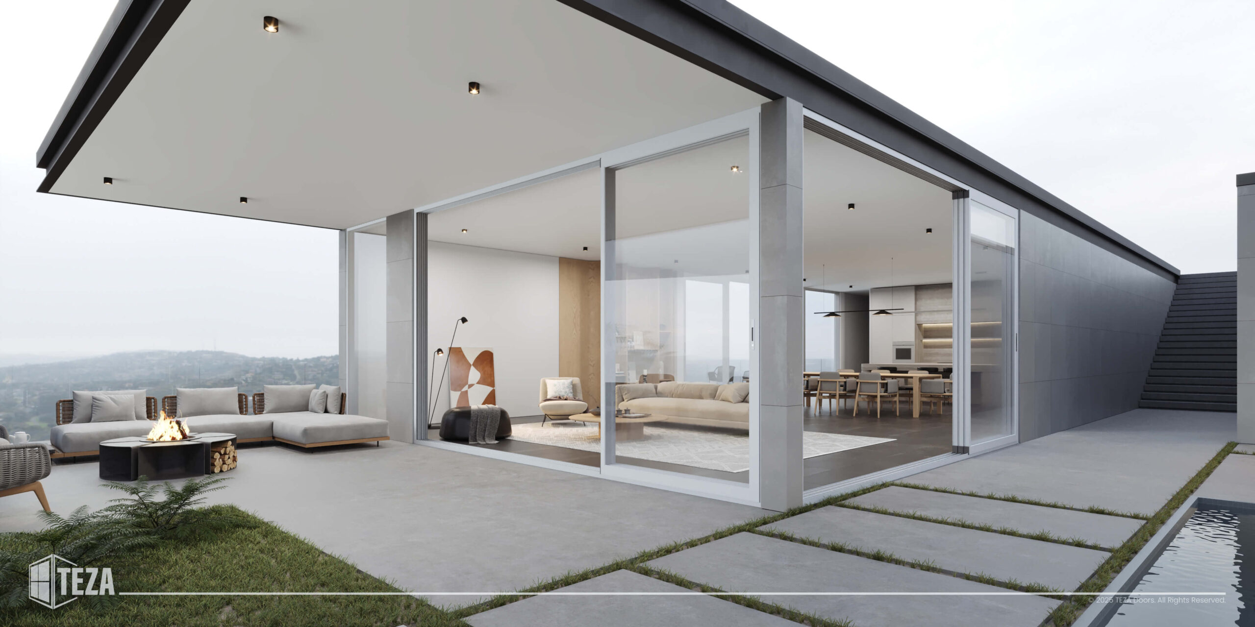 TEZA (Hurricane Rated) Aluminum Sliding Patio Door with PVB Laminate Glass - Image 3