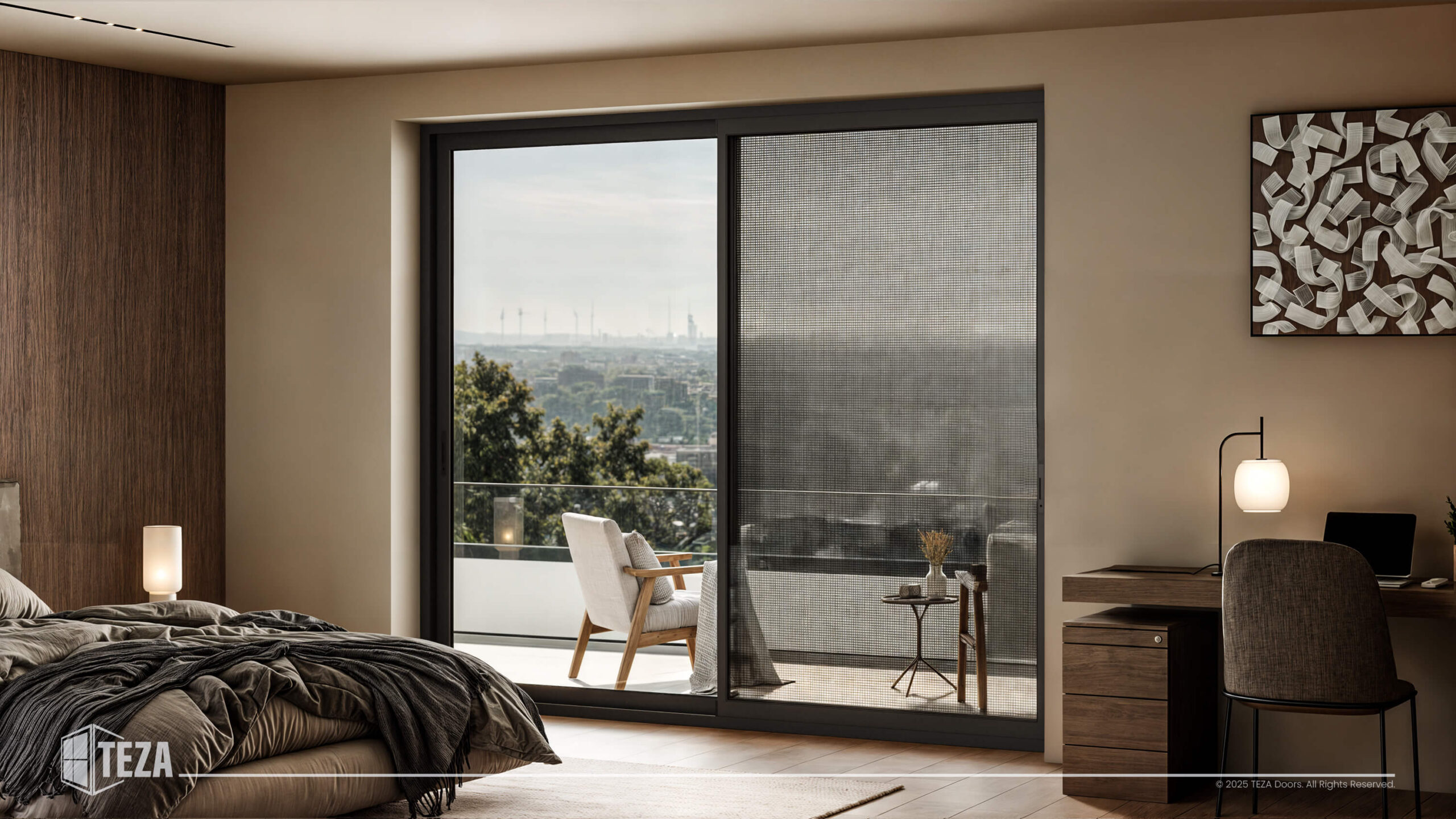 TEZA (Hurricane Rated) Aluminum Sliding Patio Door with PVB Laminate Glass - Image 8