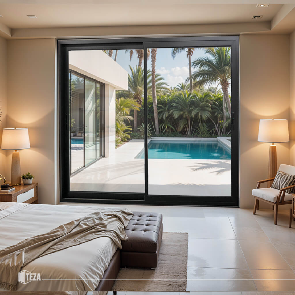 TEZA (Hurricane Rated) Aluminum Sliding Patio Door with PVB Laminate Glass - Image 1