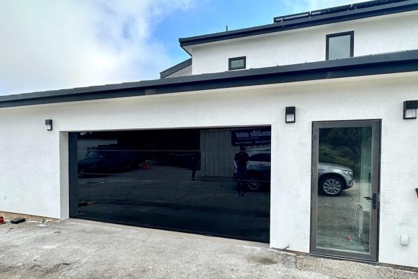 TEZA Aluminum Garage Door With Black Glass